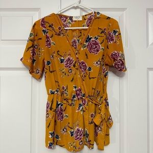 Sienna Sky | Yellow floral blouse